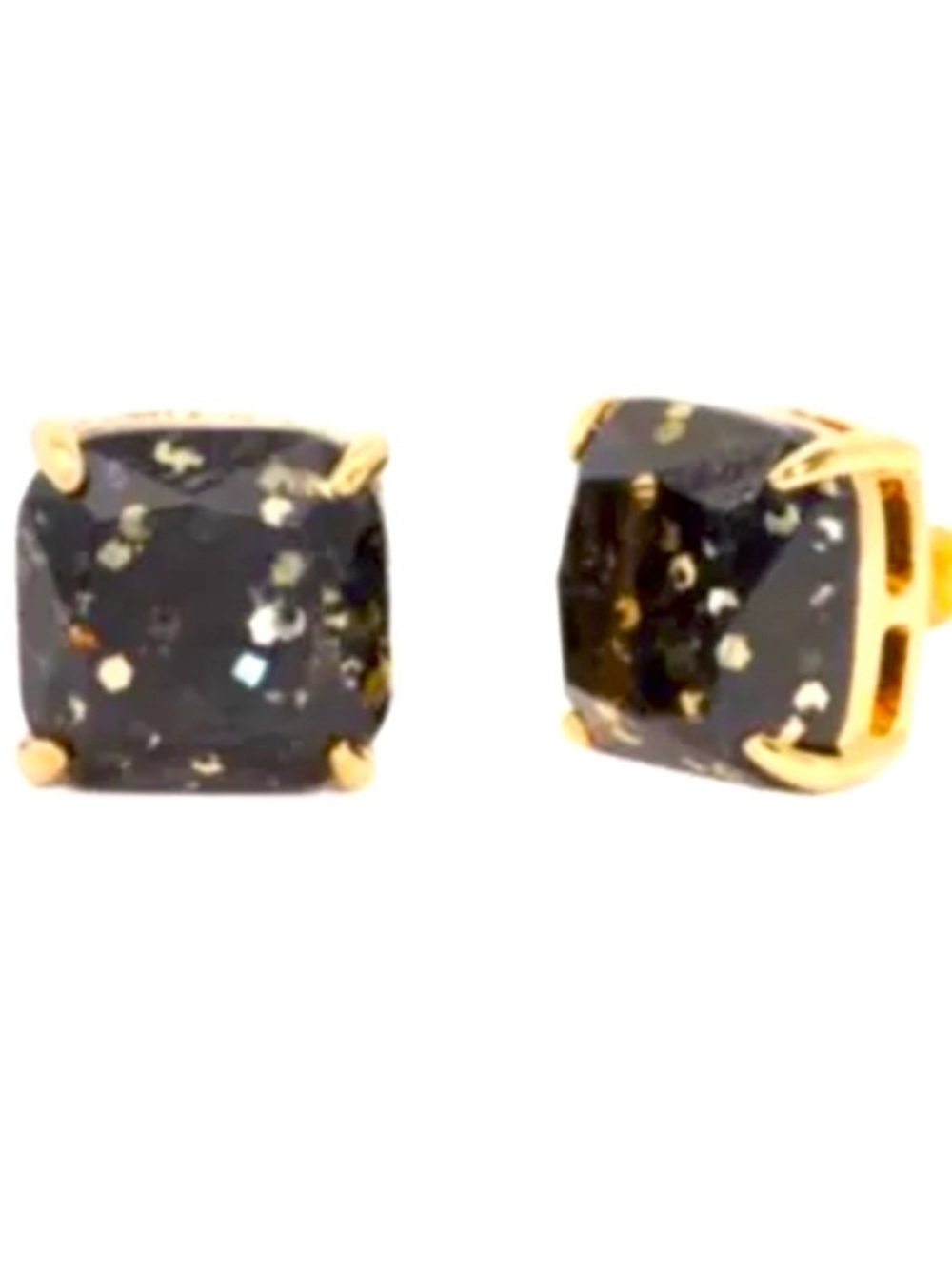 Kate Spade New York ♠️ sparkly black glitter square earrings